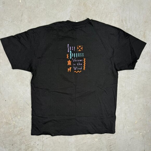Vintage 90s Suzy Bogguss Voices in the Wind Single Stitch TShirt Black XL - Picture 2 of 8